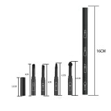 Set Pensule de Machiaj 4in1, pentru Fard, Sprancene si Buze, 16 cm, din Plastic, Negru