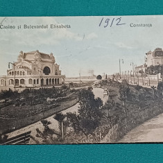CARTE POȘTALĂ * CASINO ȘI BULEVARDUL ELISABETA* CONSTANȚA*1912 *