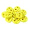 Set 10 opritori pentru snur cu 2 gauri Crisalida, 20 x 20 mm, Galben neon