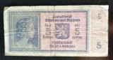Bancnota - Protectoratul Boemiei si Moraviei - 5 Korun 1940