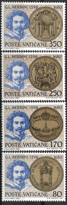B0758 - Vatican 1980 - Bernini 4v. neuzat ,perfecta stare