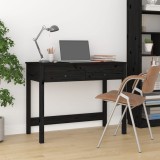 Cumpara ieftin Birou cu sertare, negru, 100x50x78 cm, lemn masiv de pin