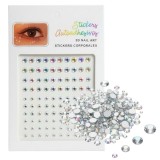 Stickere cristale autocolante irizate, mix dimensiuni, pentru machiaj si nail art Chique, 100 buc