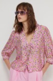 Cumpara ieftin HUGO cămașă femei, culoarea roz, cu guler clasic, regular 50509359