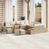 vidaXL Set de canapele pentru grădină cu pernă Bej Rattan poli 3364926