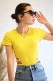 A723-9 Body sexi tip tricou din material reiat