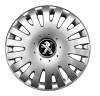 Capace Roti R15 Peugeot 306, 206, 307, 308 - Set 4 Bucati, Gri/Negru, ABS, Compatibilitate Universala