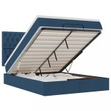 Cumpara ieftin Cadru de pat otoman cu saltea tesatura albastra 140x190cm