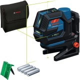 Bosch GCL 12V-50-22 CG - Nivela laser cu linii si puncte 2 linii laser 25 m 2 puncte laser 10 m +/-0.3 mm/m suport perete geanta textila