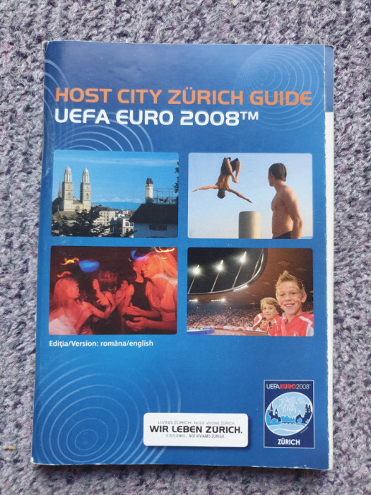 Ghid turistic Zurich 116 pag si harta orasului cu ocazia CE fotbal 2008 Elvetia