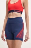 adidas by Stella McCartney pantaloni scurți de antrenament TruePace culoarea bleumarin, cu imprimeu, high waist, JF3800