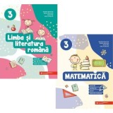 Pachet Limba si literatura romana si Matematica. Exercitii, fise de lucru, teste de evaluare si Exercitii, probleme, jocuri, clasa a 3-a - Daniela Ber