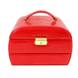 Cumpara ieftin Caseta Bijuterii Piele Ecologica Rosie / Maro / Visinie RITA WZ633