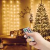 Perdea luminoasă - 100 micro-LEDuri - alb cald - 3 x 1 m - 230V - cu telecomandă, Oem