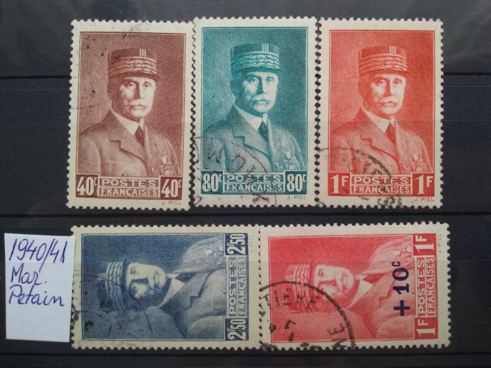 1940-1941-Franta-Mar. Petain-stampilat