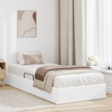 Cumpara ieftin Cadru de pat otoman Alb pur 100 x 200 cm Piele artificiala