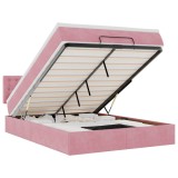 Cumpara ieftin Cadru de pat otoman cu saltea roz 140x200cm catifea