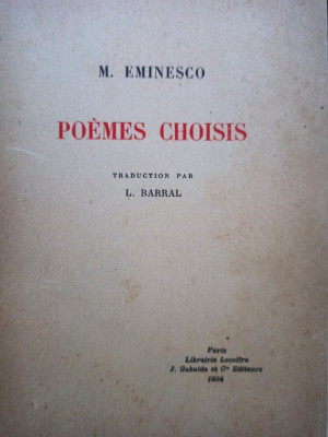 M. Eminesco - Poemes choisis (1934) foto