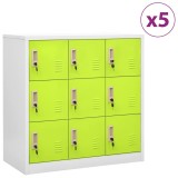 Cumpara ieftin Dulapuri vestiar 5 buc. gri deschis si verde 90x45x92,5 cm otel