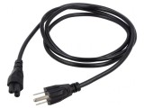 Cablu Alimentare 1,8m Negru 3x18AWG IEC C5 la NEMA 5-15