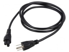 Cablu Alimentare 1,8m Negru 3x18AWG IEC C5 la NEMA 5-15