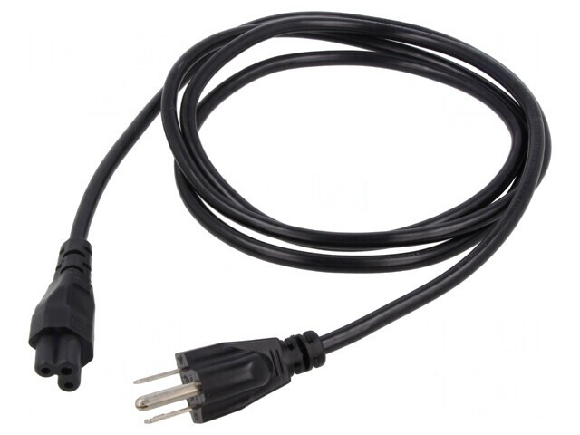 Cablu Alimentare 1,8m Negru 3x18AWG IEC C5 la NEMA 5-15