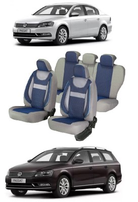 Set huse scaune piele si textil VW PASSAT B7 (2010-2015) Albastru foto