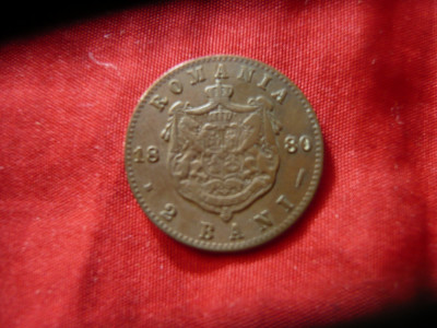 Moneda 2 Bani 1880 Carol I , cupru , cal. F.Buna foto