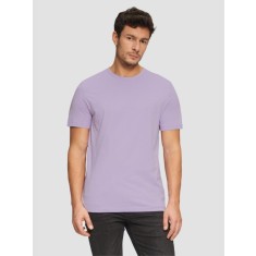 Tricou barbati din bumbac cu decolteu la baza gatului, logo, Lila, XL