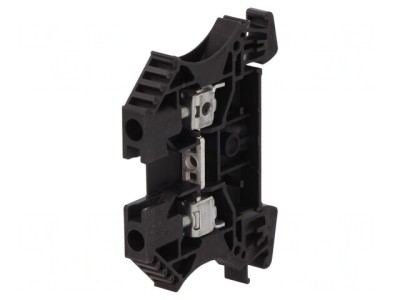 Conector de &amp;Icirc;mbinare Șine 4mm2 1 Piste 2 Borne Negru 6.1mm foto