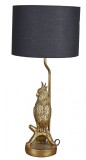 Lampa de masa cu un papagal si abajur negru CW268