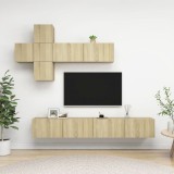 Set dulapuri TV, 7 piese, stejar sonoma, lemn prelucrat