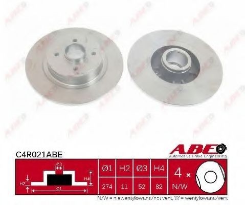 Disc frana RENAULT MEGANE I Scenic (JA0/1) (1996 - 2001) ABE C4R021ABE