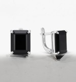 Cumpara ieftin Cercei din Argint 925 Black Emerald Cut, 13 mm