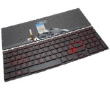 Tastatura HP Rosu PN-Q211 iluminata layout US fara rama enter mic, TPN-C144 iluminata layout US fara rama