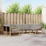 vidaXL Set de canapele de exterior cu pernă 6 pcs Alb și gri deschis 3389029