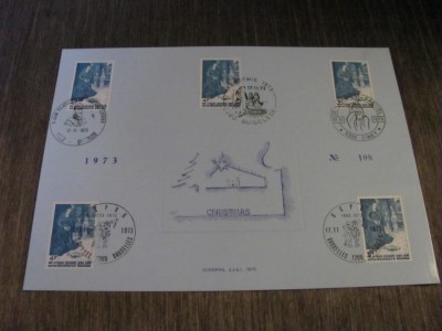 5 Timbre Obliterate cu Ștampile Speciale . Ediție Limitată Echophil, Colecție de Sărbători .Belgia 1973 foto