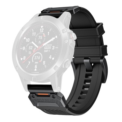 Techsuit - Watchband QuickFit 22mm (W068) - Garmin Fenix 5/5 Plus 6/6 Pro/7/Forerunner 935/945/Approach S60 - Black foto