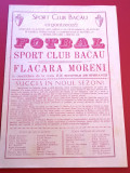 Program meci fotbal SC BACAU - FLACARA MORENI (23.08.1987)