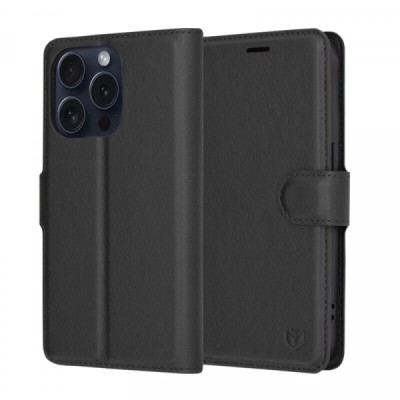 Husa pentru Apple iPhone 15 Pro, Techsuit, Leather Folio, Neagra foto