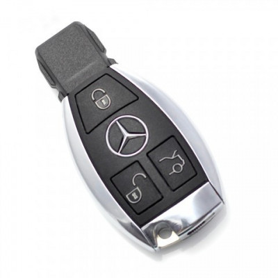 Carcasa Cheie Smartkey Mercedes Benz 3 Butoane Cromat Model nou foto