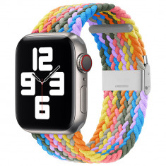 Curea smartwatch compatibila apple watch 1/2/3/4/5/6/7/8/9/se/se 2/ultra/ultra 2 42/44/45/49mm, nailon w032, heartbeat purple