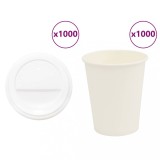vidaXL Cești de cafea din h&acirc;rtie cu capace 1000 buc 8oz 200ml