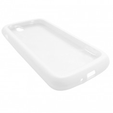 Husa plastic + silicon transparenta (margini albe) pentru LG Google Nexus 4 E960