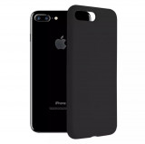 Husa iPhone 7 Plus 8 Plus Silicon Negru Slim Mat cu Microfibra SoftEdge
