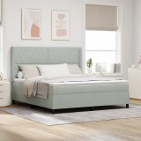 VidaXL Pat box spring cu saltea &amp; LED, gri deschis, 180x200 cm catifea