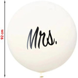 Balon gigant inscriptie Mrs, diametru 92 cm, petrecere nunta, latex, ProCart