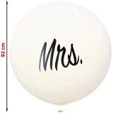 Balon Gigant Nunta Mrs 92cm Latex Alb - Decor Petrecere Burlacite, Sedinta Foto