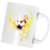 Cana alba personalizata &quot;Sailor Moon Usagi Tsukino Vise Implinite&quot;, INOVATIX&reg;. 330ml, Oem