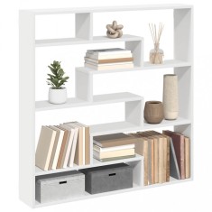 Raft cubic de perete cu 7 compartimente alb lemn prelucrat